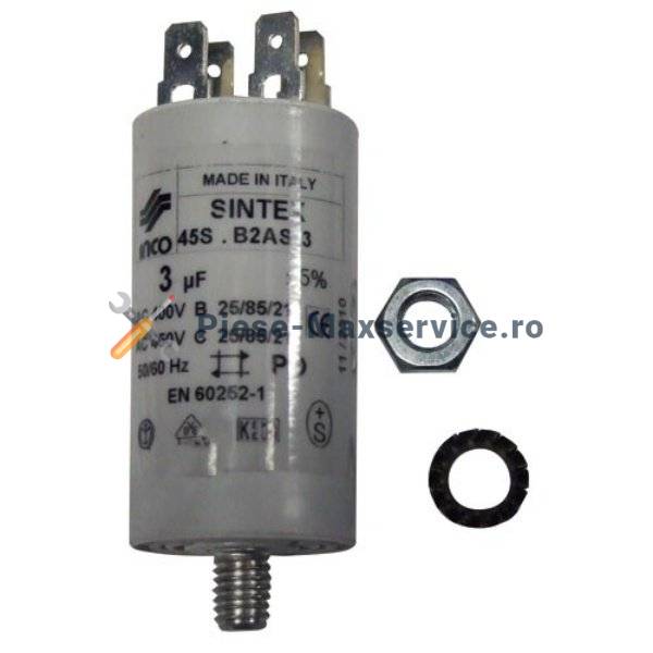 Condensator pornire motor , masina de spalat vase Bauknecht Original 3 uf 