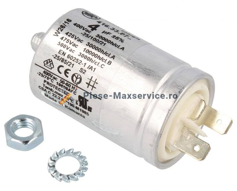 Condensator pornire motor , masina de spalat vase Bauknecht Original 4 uf 