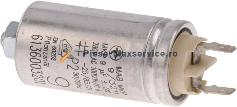 Condensator pornire motor , masina de spalat vase Bosch Original 9 uf 