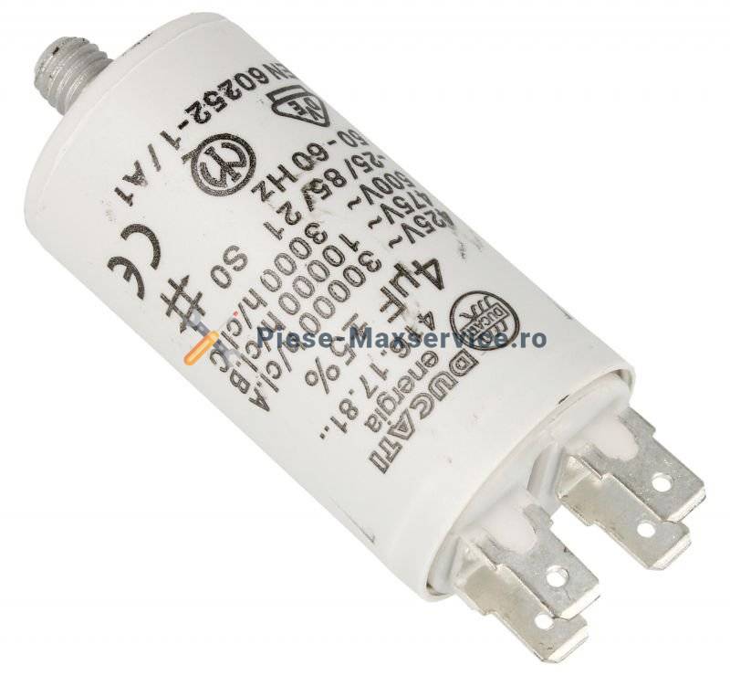 Condensator pornire motor , masina de spalat vase Candy Original 4 uf