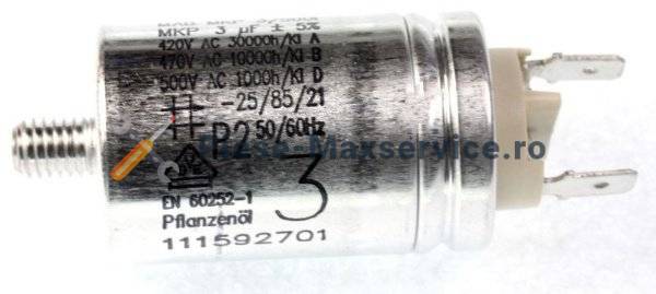 Condensator pornire motor , masina de spalat vase Electrolux Original 3uf 