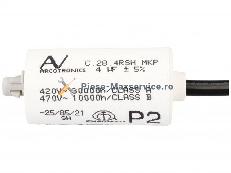 Condensator pornire motor , masina de spalat vase Indesit 4 uf Original