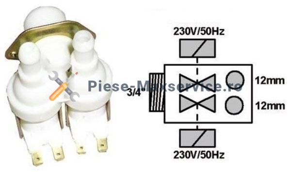 Electrovalva 2 iesiri , masina de spalat vase Bauknecht 