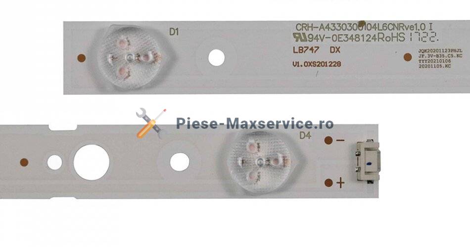 Set barete led , Televizor LG 43 inch , 4 barete cu 4 led-uri si 4 barete cu 5 led-uri