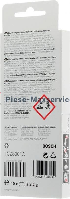 Tablete de curatat espressor si aparat de cafea Siemens